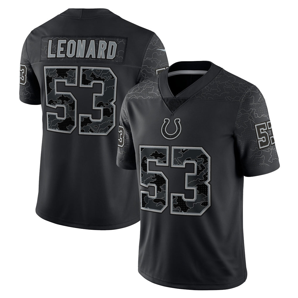 IN.Colts #53 Shaquille Leonard Player RFLCTV Limited Black Football Jerseys football jersey product view 1