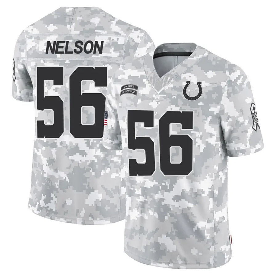 IN.Colts #56 Quenton Nelson Player Arctic Camo Salute to Service Limited Football Jerseys football jersey product view 1