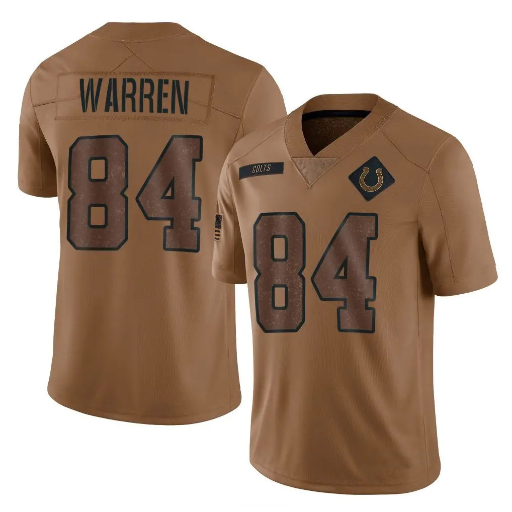 IN.Colts #84 Tyler Warren Player Brown Salute To Service Limited Football Jerseys football jersey product view 1