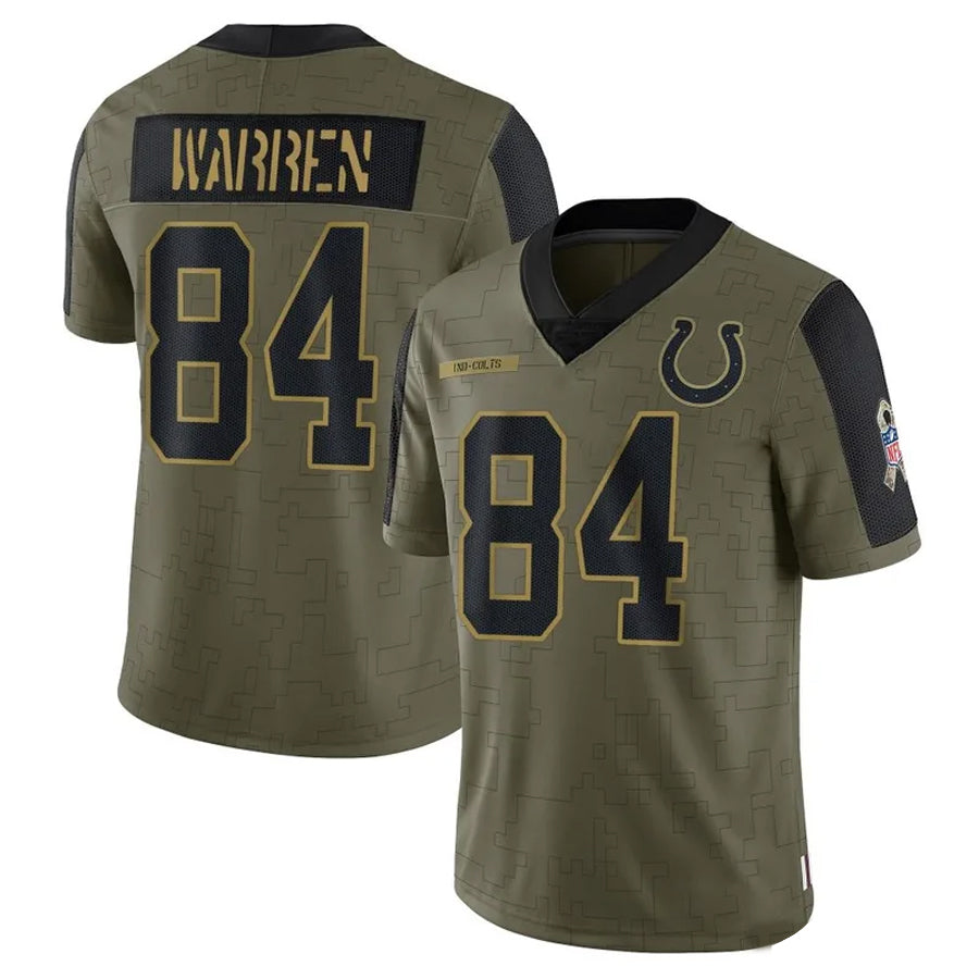 IN.Colts #84 Tyler Warren Player Olive Salute To Service Limited Football Jerseys football jersey product view 1