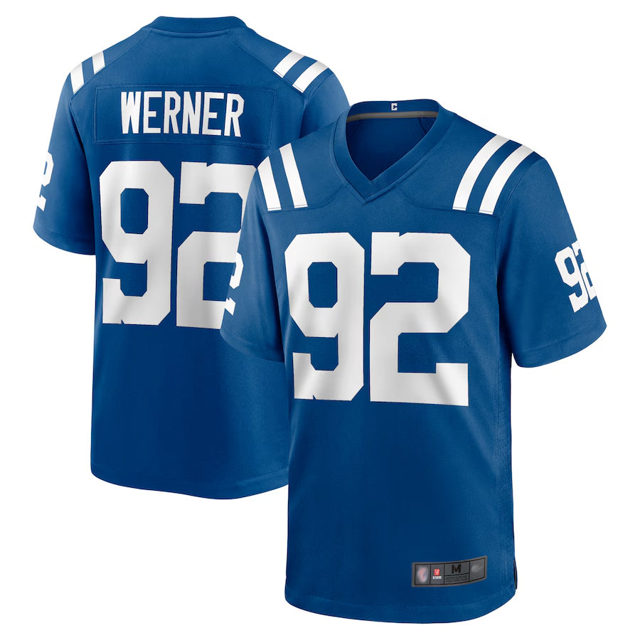 IN.Colts #92 Bjorn Werner Player Royal Home Game Football Jerseys football jersey product view 1