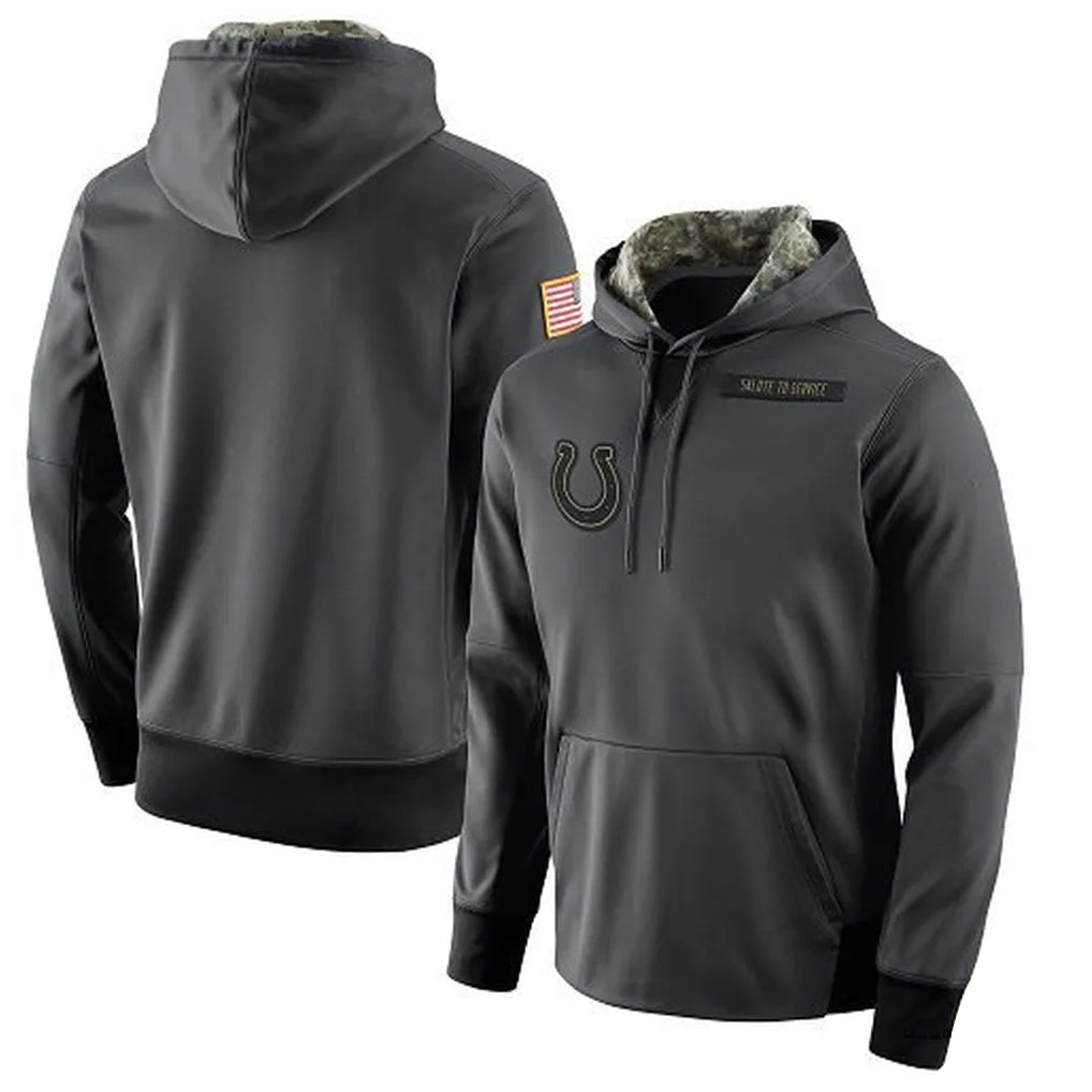 IN.Colts Gray Salute To Service Hoodies Game Player Football Jerseys football jersey product view 1