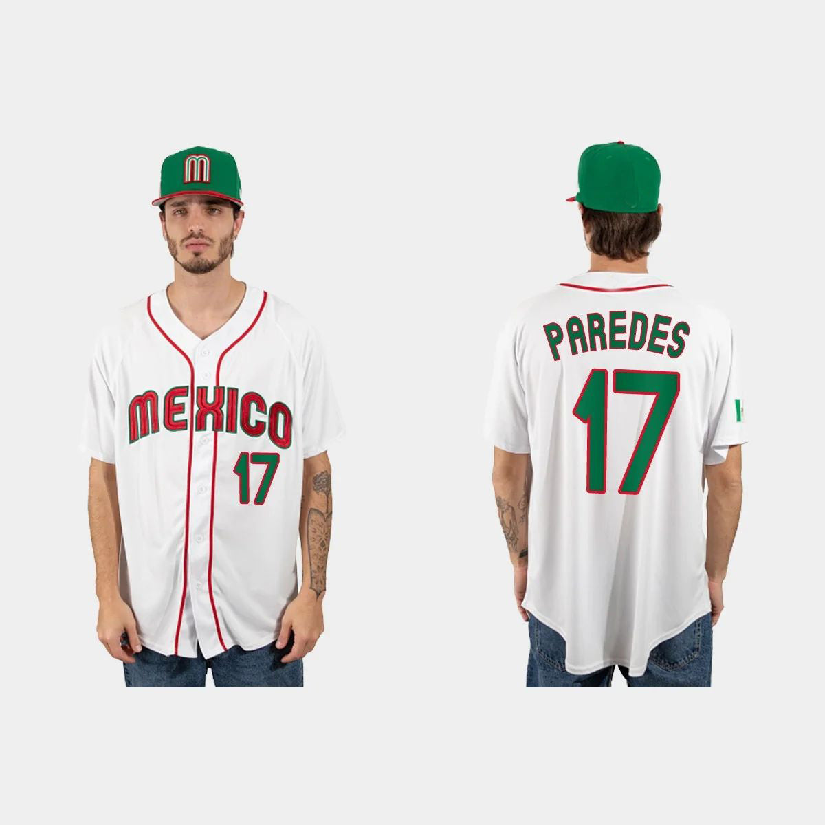 #17 ISAAC PAREDES MEXICO BASEBALL 2023 WORLD BASEBALL CLASSIC JERSEY ¨C WHITE Stitches Baseball Jerseys baseball jersey product view 1