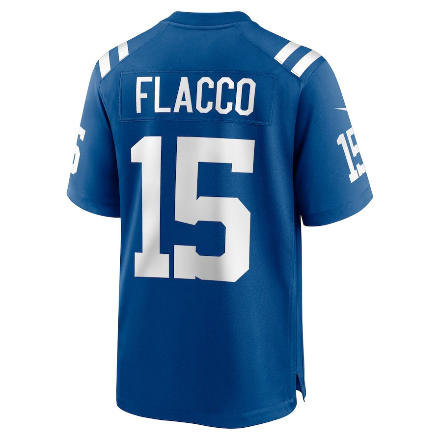 IN.Colts #15 Joe Flacco Player Royal Game Football Jerseys football jersey product view 1