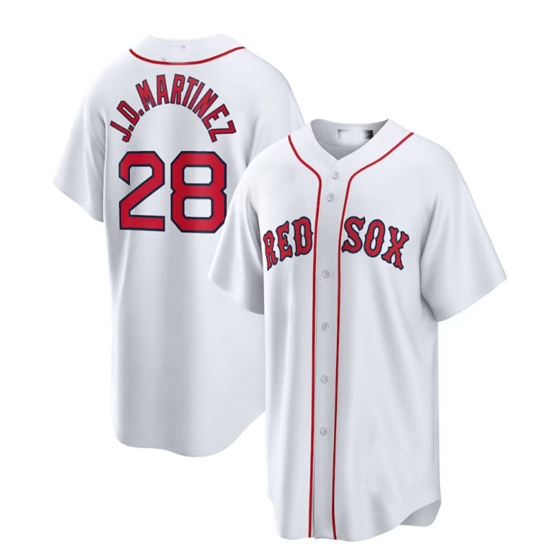 Boston Red Sox Road #28 J.D. Martinez Home Replica Player Name Jersey - White Baseball Jerseys baseball jersey product view 1