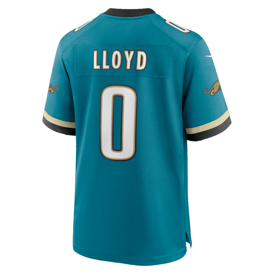 J.Jaguars #0 Devin Lloyd Player Teal Prowler Throwback Game Football Jerseys football jersey product view 1