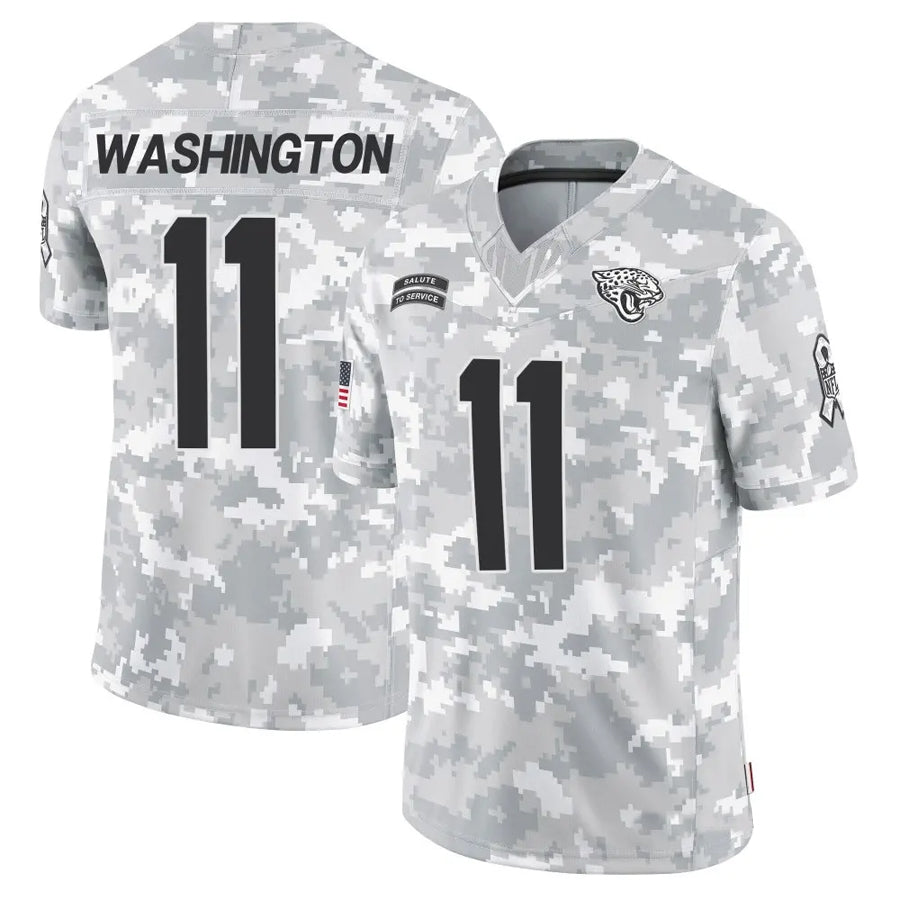J.Jaguars #11 Parker Washington Player Arctic Camo Salute to Service Limited Football Jerseys football jersey product view 1