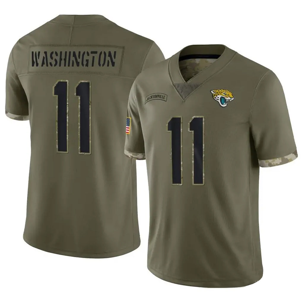 J.Jaguars #11 Parker Washington Player Olive Salute To Service Limited Football Jerseys football jersey product view 1