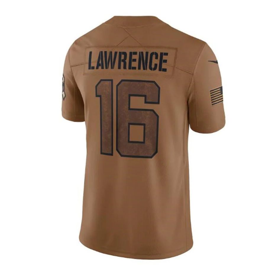 J.Jaguars #16 Trevor Lawrence Player Brown Salute To Service Limited Football Jerseys football jersey product view 1