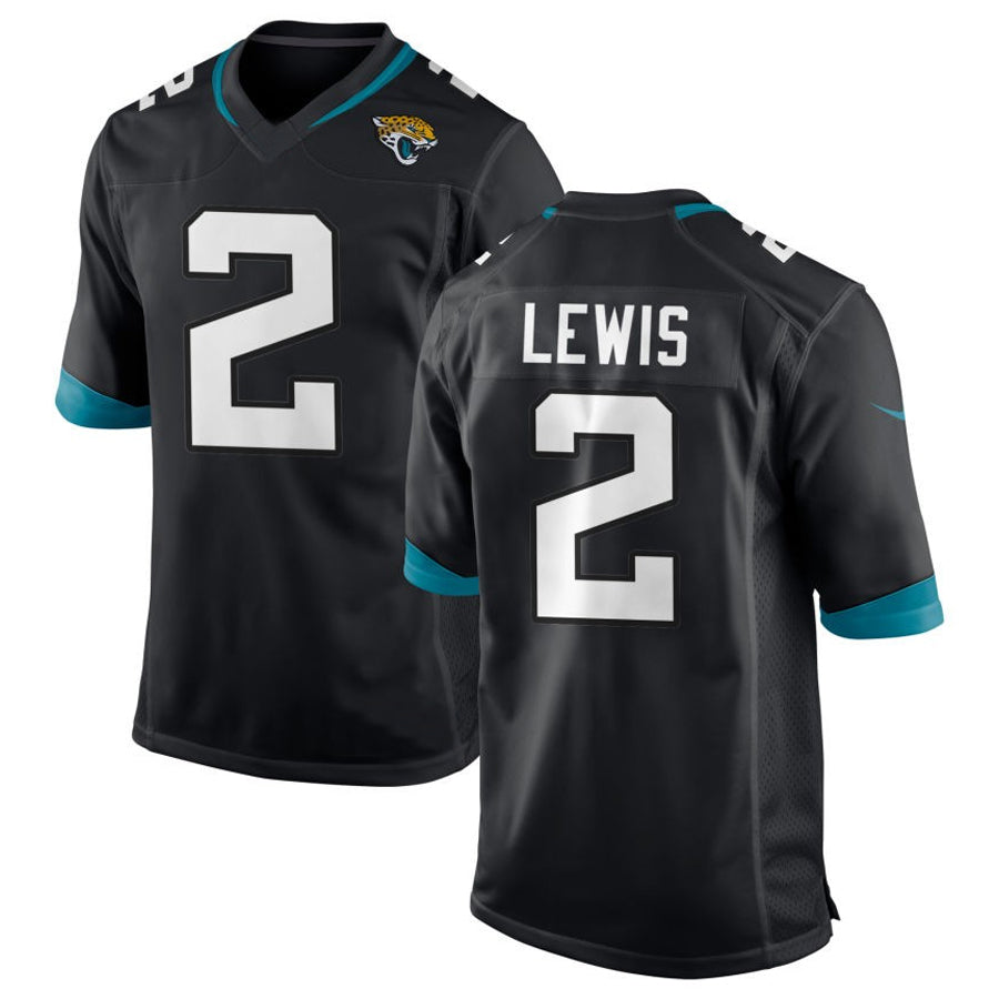 J.Jaguars #2 Jourdan Lewis Player Black Home Game Football Jerseys football jersey product view 1
