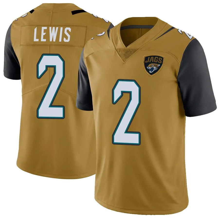 J.Jaguars #2 Jourdan Lewis Player Limited Gold Color Rush Vapor Untouchable Football Jerseys football jersey product view 1