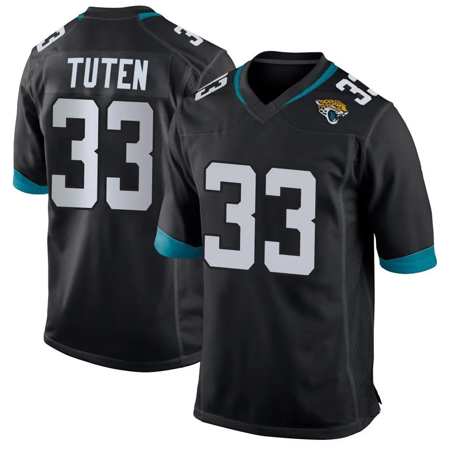 J.Jaguars #33 Bhayshul Tuten Player Black Home Game Football Jerseys football jersey product view 1