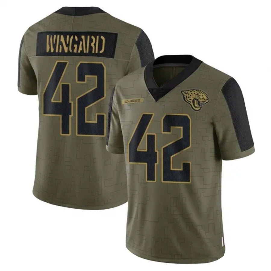 J.Jaguars #42 Andrew Wingard Player Olive Salute To Service Limited Football Jerseys football jersey product view 1