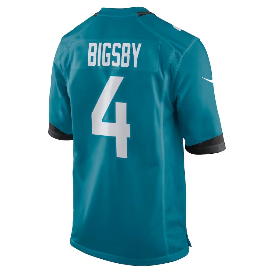 J.Jaguars #4 Tank Bigsby Player Teal Game Stitched American Football Jerseys football jersey product view 1