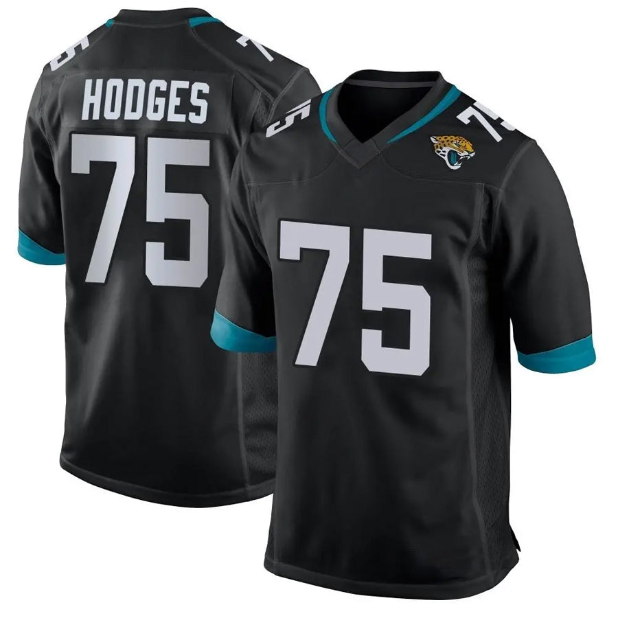 J.Jaguars #75 Cooper Hodges Player Black Home Game Football Jerseys football jersey product view 1
