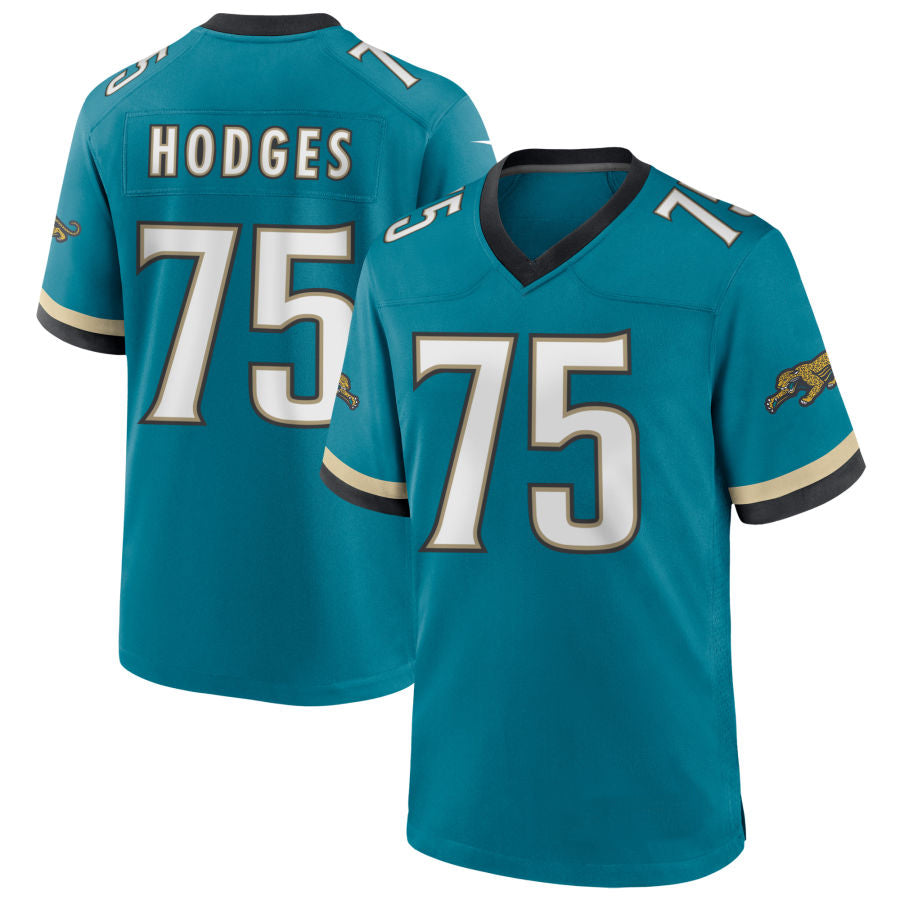 J.Jaguars #75 Cooper Hodges Player Teal Prowler Throwback Football Jerseys football jersey product view 1