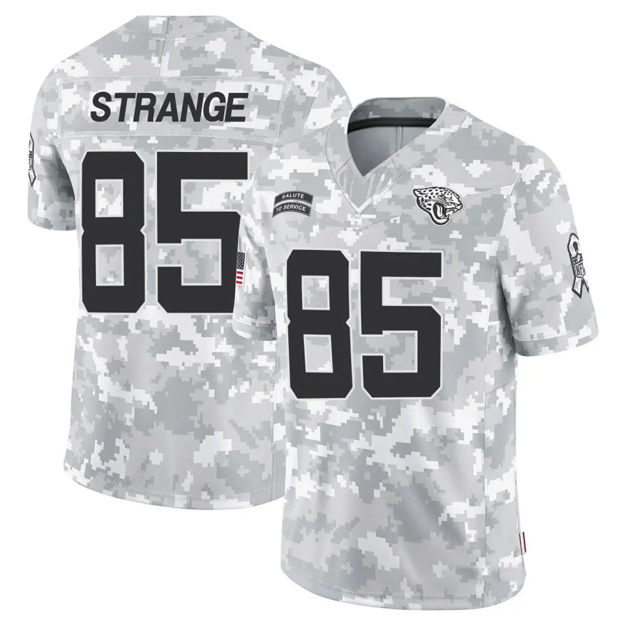 J.Jaguars #85 Brenton Strange Player Arctic Camo Salute to Service Limited Football Jerseys football jersey product view 1
