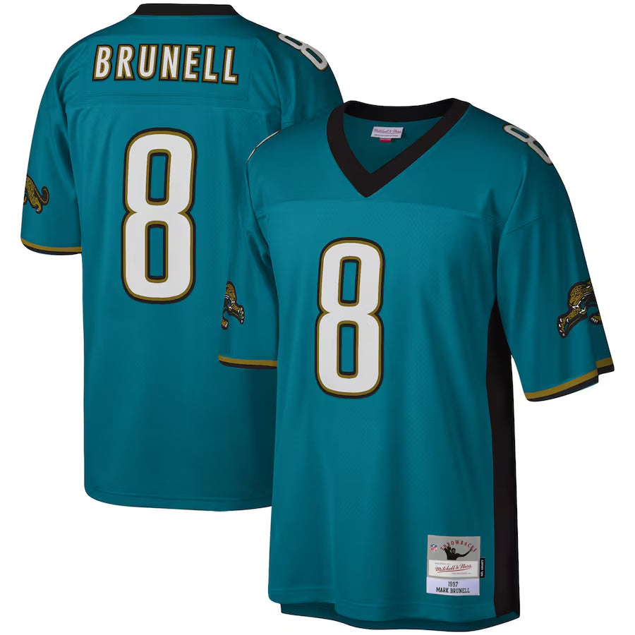 J.Jaguars #8 Mark Brunell Player Teal Legacy Replica Football Jerseys football jersey product view 1