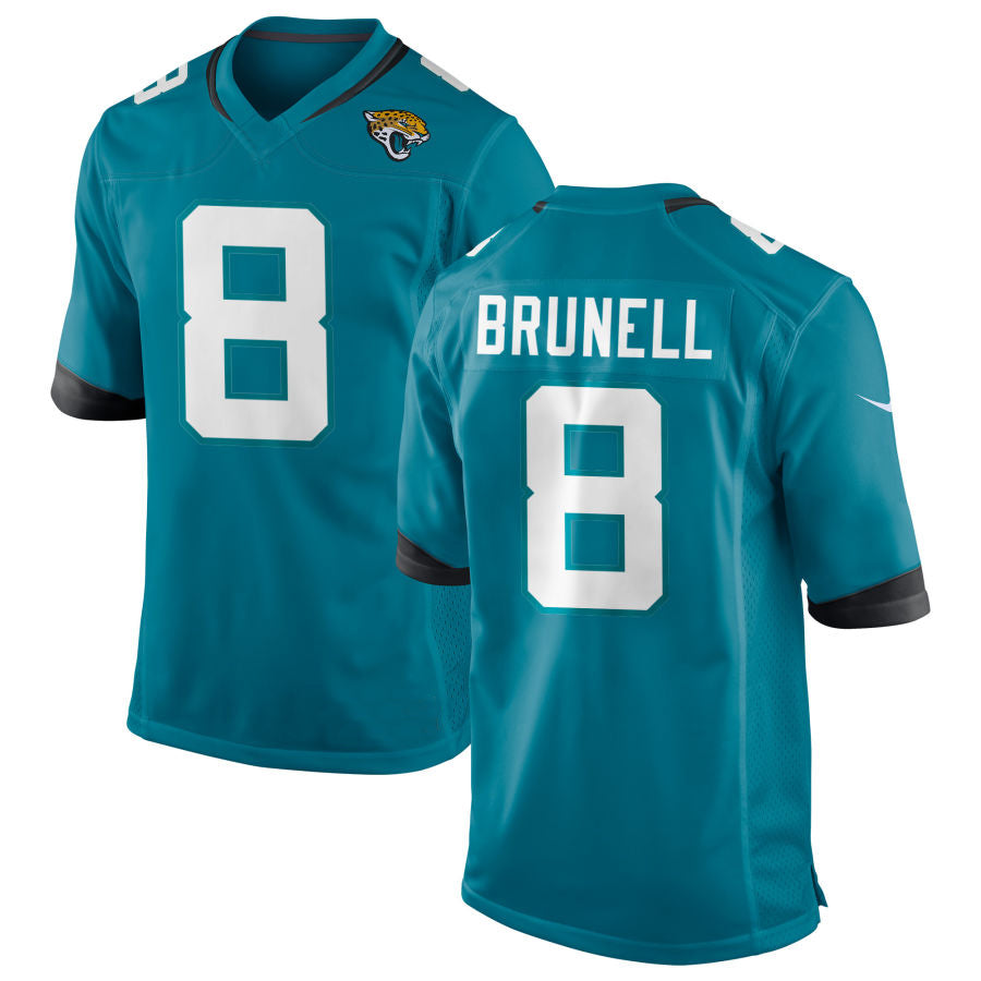 J.Jaguars #8 Mark Brunell Player Teal Home Game Football Jerseys football jersey product view 1