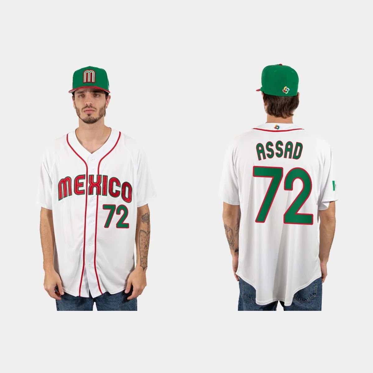 #72 JAVIER ASSAD MEXICO BASEBALL 2023 WORLD BASEBALL CLASSIC JERSEY ¨C WHITE Stitches Baseball Jerseys baseball jersey product view 1