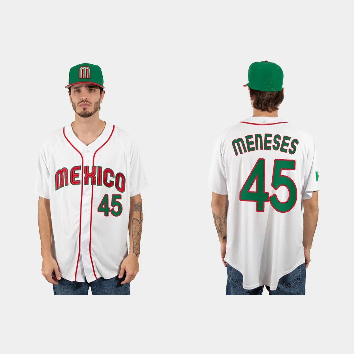 #45 JOEY MENESES MEXICO BASEBALL 2023 WORLD BASEBALL CLASSIC JERSEY ¨C WHITE Stitches Baseball Jerseys baseball jersey product view 1