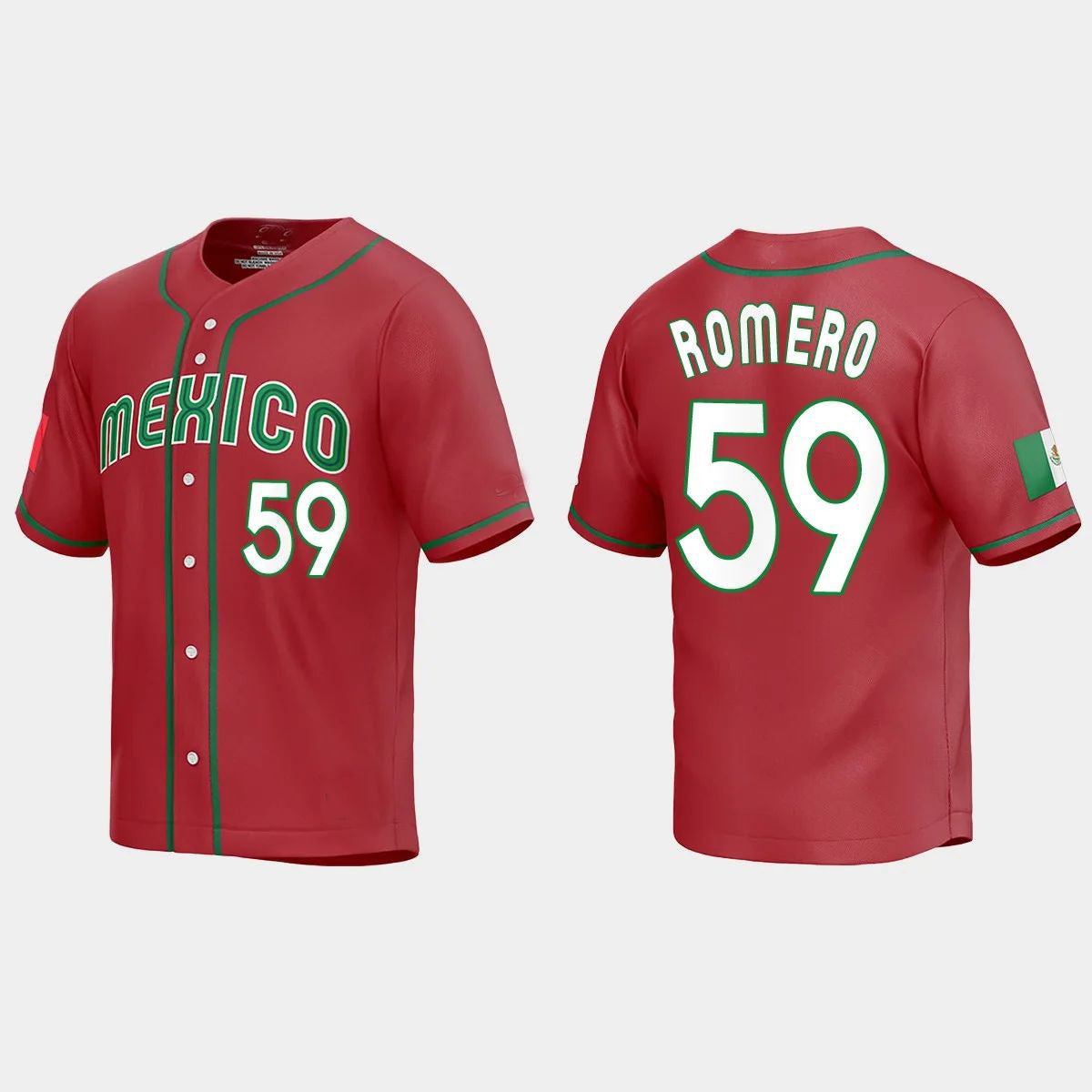 #59 JOJO ROMERO MEXICO BASEBALL 2023 WORLD BASEBALL CLASSIC REPLICA JERSEY ¨C RED Stitches Baseball Jerseys baseball jersey product view 1