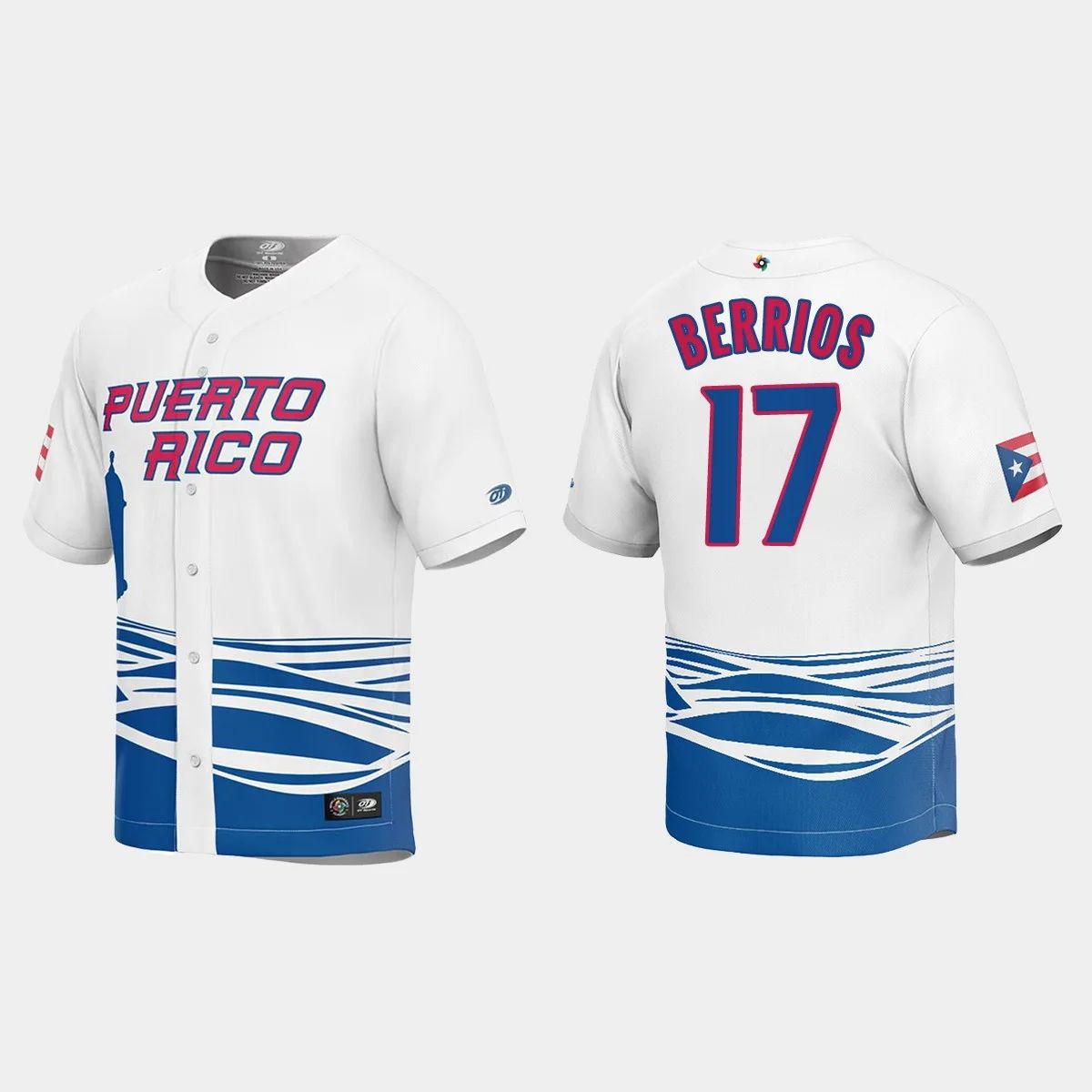 #17 JOSE BERRIOS PUERTO RICO BASEBALL 2023 WORLD BASEBALL CLASSIC JERSEY ¨C WHITE Stitches Baseball Jerseys baseball jersey product view 1