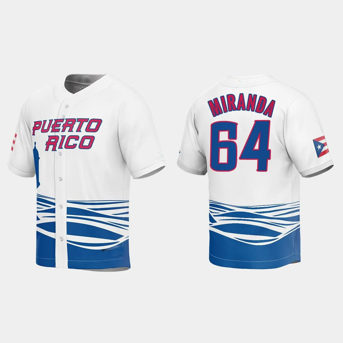 #64 JOSE MIRANDA PUERTO RICO BASEBALL 2023 WORLD BASEBALL CLASSIC JERSEY ¨C WHITE Stitches Baseball Jerseys baseball jersey product view 1