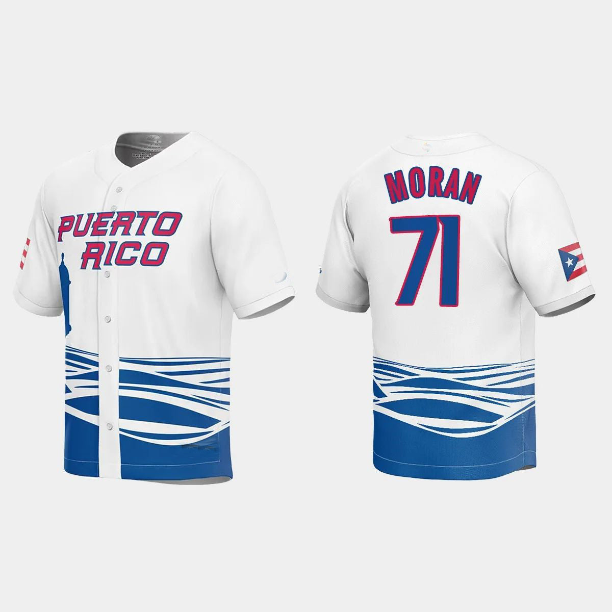 #71 JOVANI MORAN PUERTO RICO BASEBALL 2023 WORLD BASEBALL CLASSIC JERSEY ¨C WHITE Stitches Baseball Jerseys baseball jersey product view 1