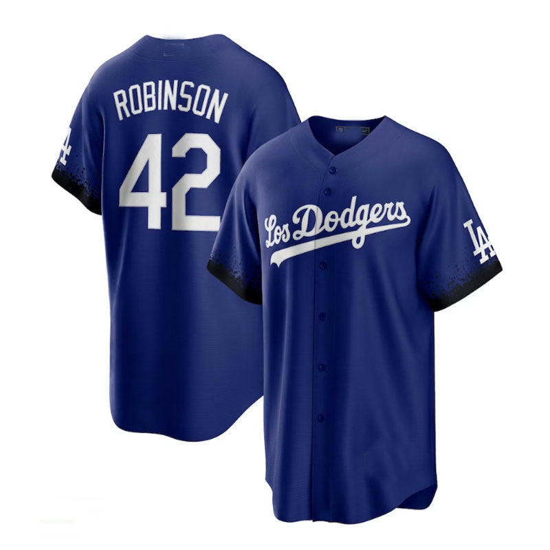 Los Angeles Dodgers #42 Jackie Robinson City Connect Replica Player Jersey - Royal Baseball Jerseys baseball jersey product view 1