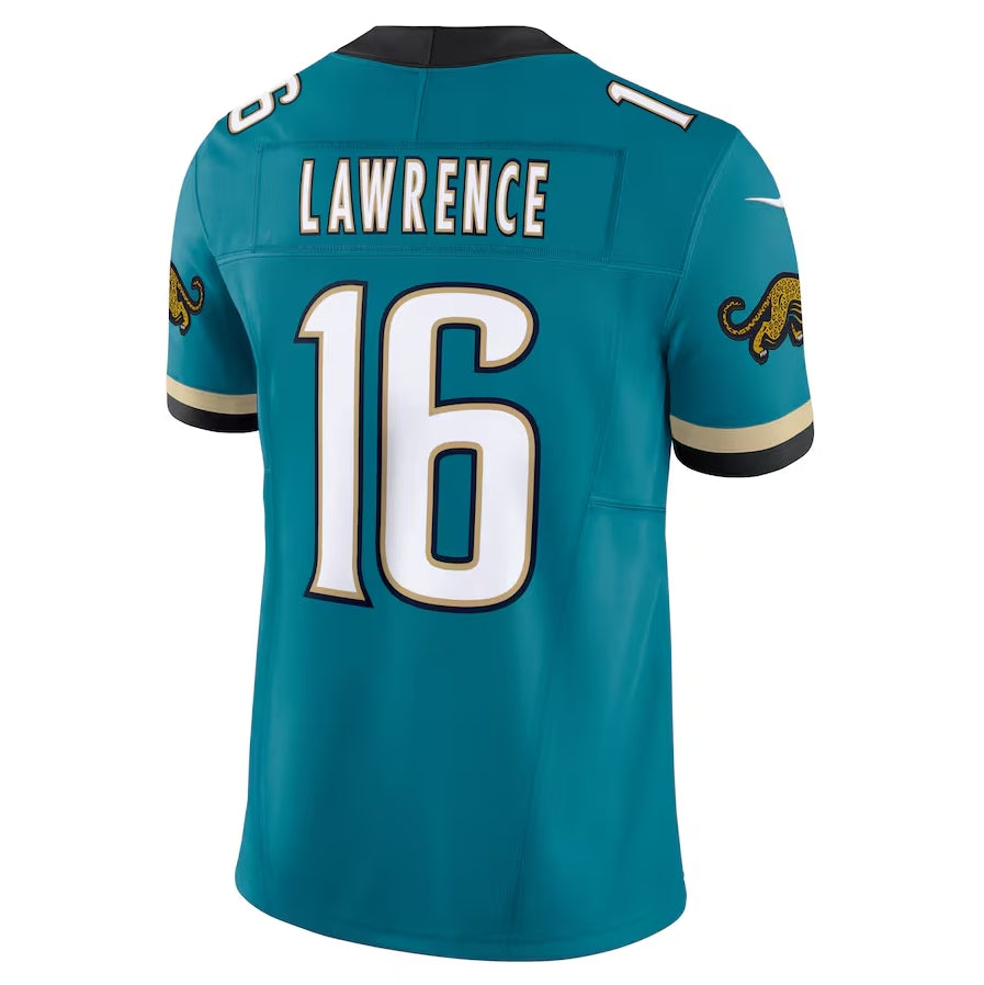 J.Jaguars #16 Trevor Lawrence Player Prowler Throwback Vapor F.U.S.E. Limited Jersey - Teal Football Jerseys football jersey product view 1