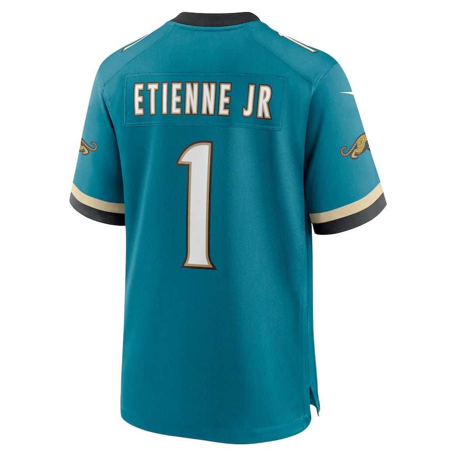 J.Jaguars #1 Travis Etienne Jr Prowler Throwback Player Game Jersey - Teal Football Jerseys football jersey product view 1