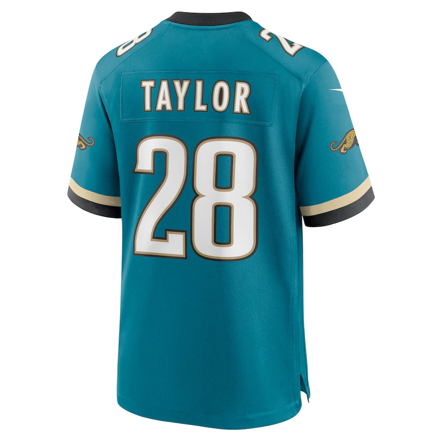J.Jaguars #28 Fred Taylor Prowler Throwback Retired Player Game Jersey - Teal Football Jerseys football jersey product view 1