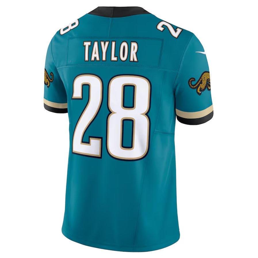 J.Jaguars #28 Fred Taylor Prowler Throwback Vapor F.U.S.E. Limited Retired Player Jersey - Teal Football Jerseys football jersey product view 1