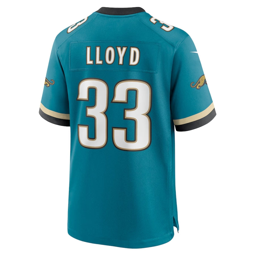 #33 Devin Lloyd Player J.Jaguars Teal Throwback Game Football Jerseys football jersey product view 1