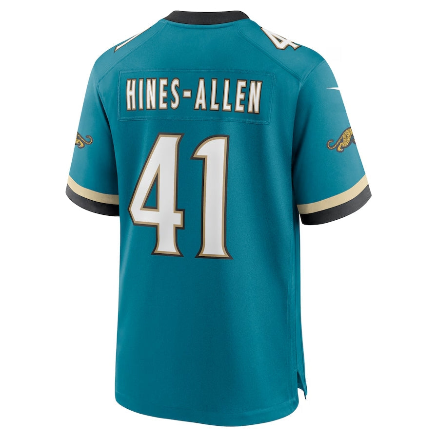 J.Jaguars #41 Josh Hines-Allen Player Teal Prowler Throwback Game Football Jerseys football jersey product view 1