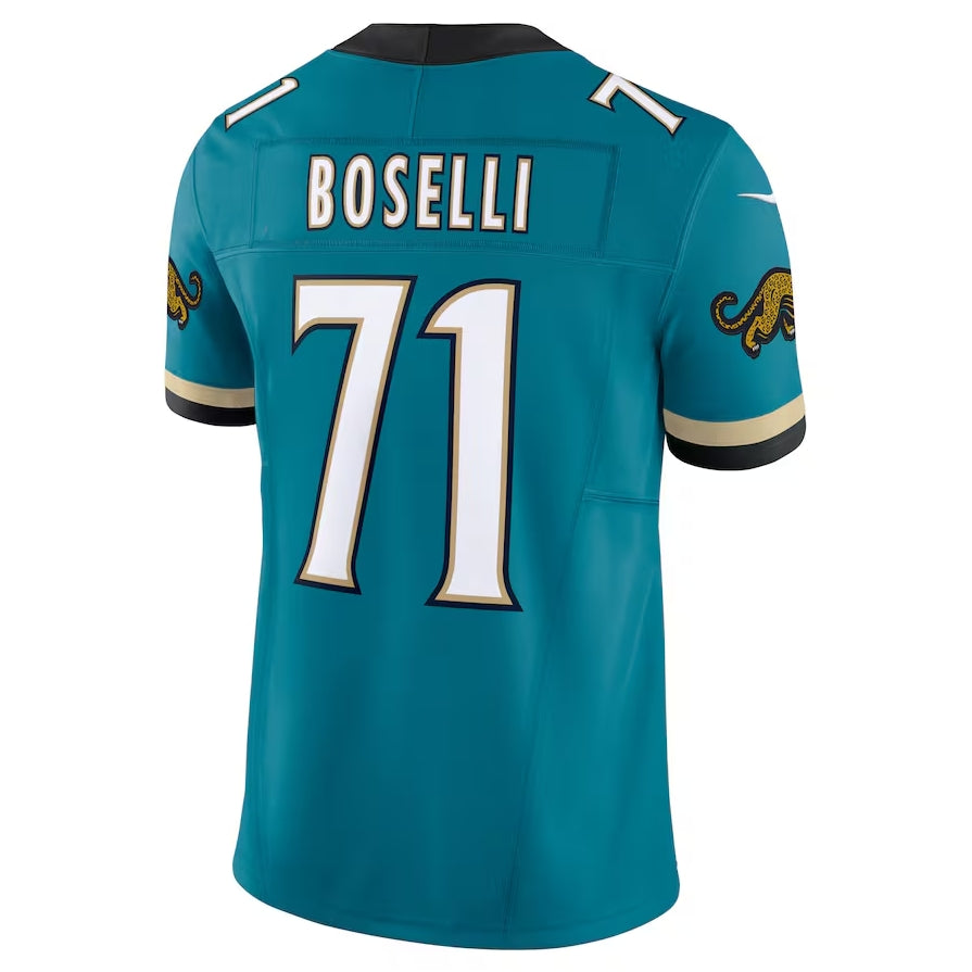 J.Jaguars #71 Tony Boselli Prowler Throwback Vapor F.U.S.E. Limited Retired Player Jersey - Teal Football Jerseys football jersey product view 1