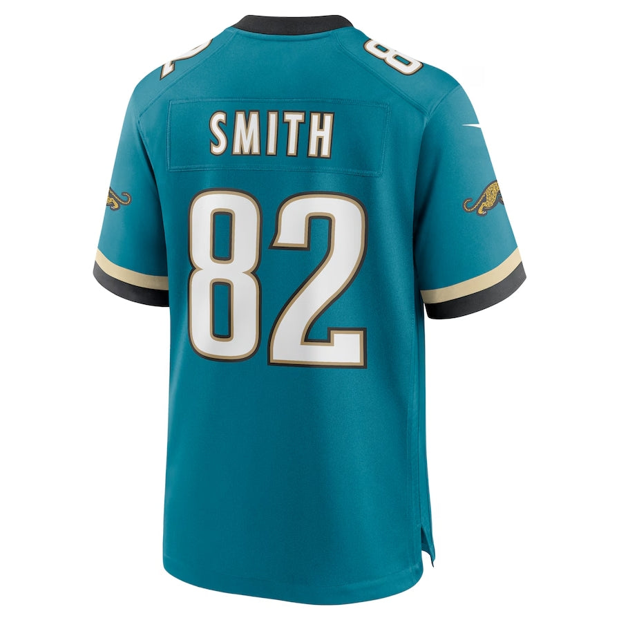 J.Jaguars #82 Jimmy Smith Prowler Throwback Retired Player Game Jersey - Teal Football Jerseys football jersey product view 1