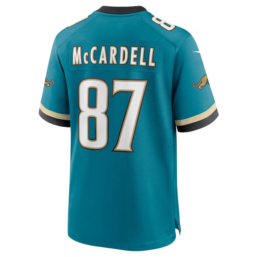 J.Jaguars #87 Keenan McCardell Prowler Throwback Retired Player Game Jersey - Teal Football Jerseys football jersey product view 1