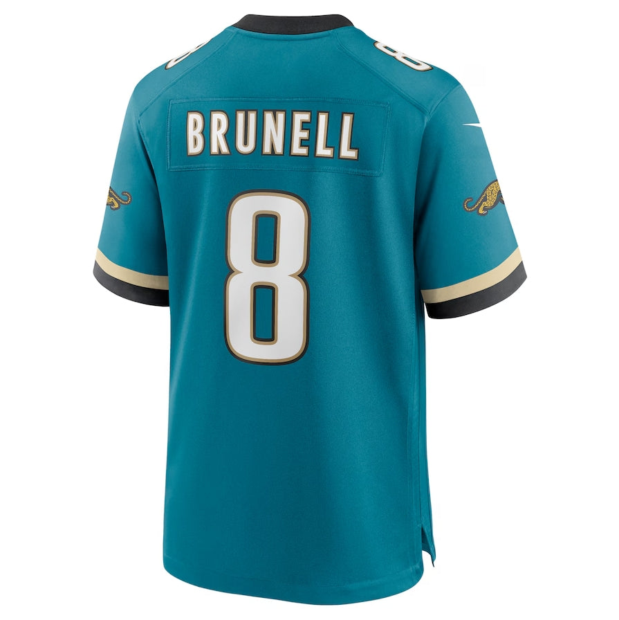 J.Jaguars #8 Mark Brunell Retired Player Game Jersey - Teal Football Jerseys football jersey product view 1