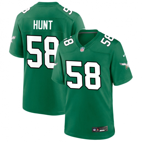 Jalyx Hunt Philadelphia Eagles Jersey - Kelly Green football jersey product view 1