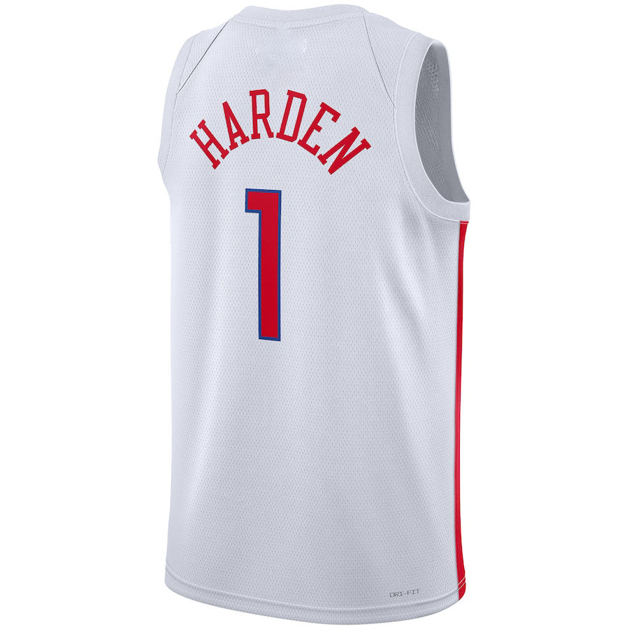 PH.76ers #1 James Harden Unisex 2022-23 Swingman Jersey City Edition White Stitched American Basketball Jersey basketball jersey product view 1