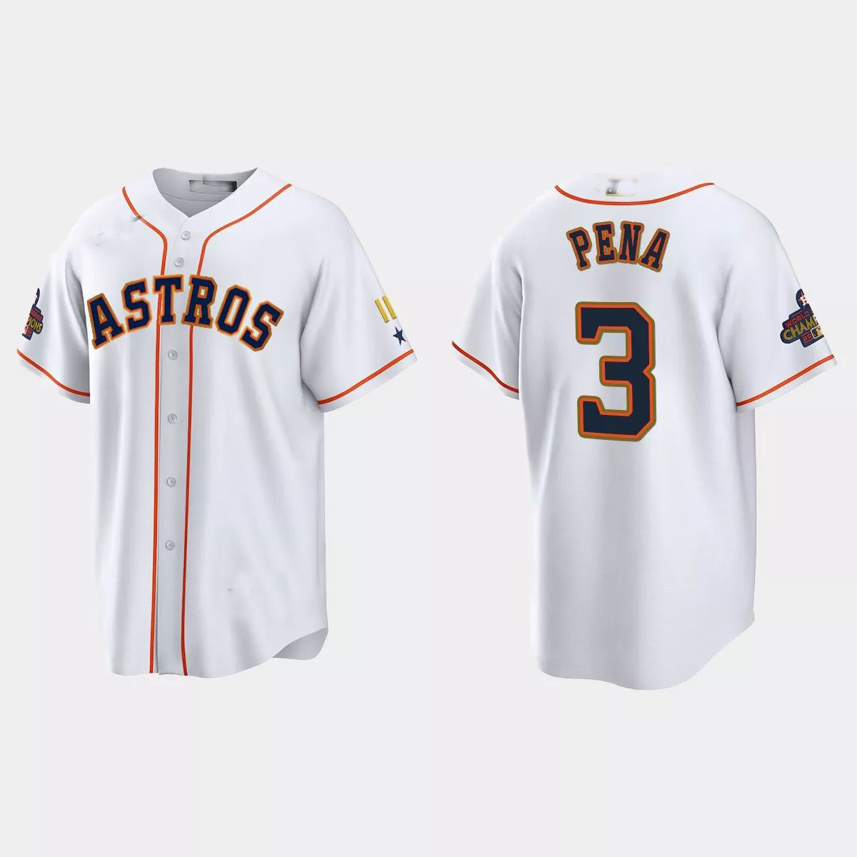 #3 Jeremy Pena Houston Astros 2023 Gold Program Jersey ¨C White Stitches Baseball Jerseys baseball jersey product view 1