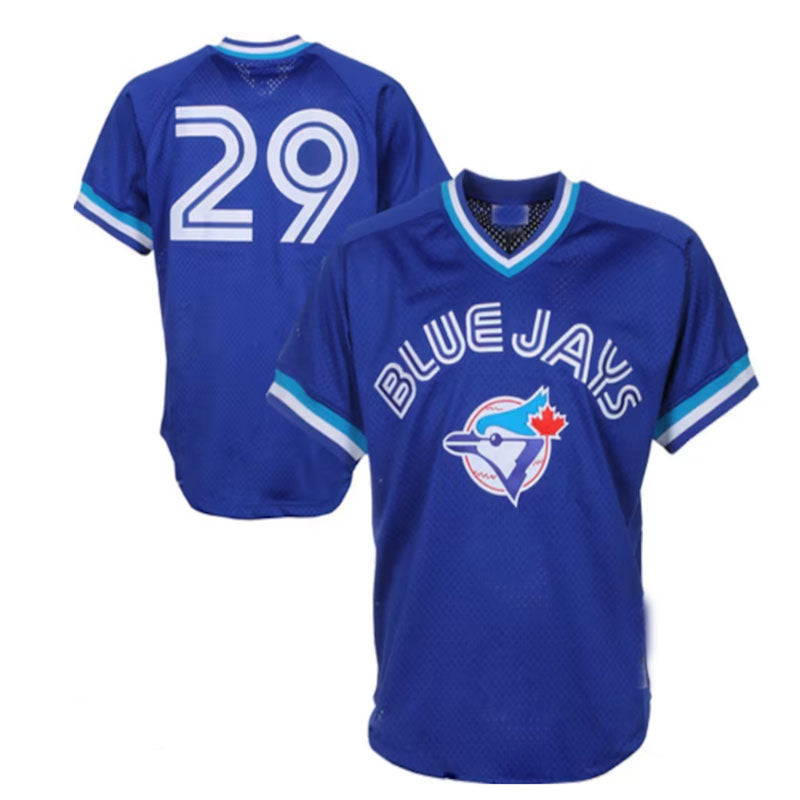 Toronto Blue Jays #29 Joe Carter 1993 Authentic Cooperstown Collection Mesh Batting Practice Jersey - Royal Baseball Jerseys baseball jersey product view 1