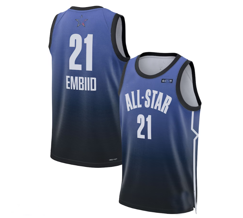 #21 Joel Embiid 2023 All-Star Game Swingman Jersey - Blue Stitched American Basketball Jersey basketball jersey product view 1