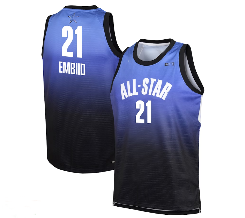 #21 Joel Embiid 2023 All-Star Game Swingman Jersey - Blue Stitched American Basketball Jersey basketball jersey product view 1
