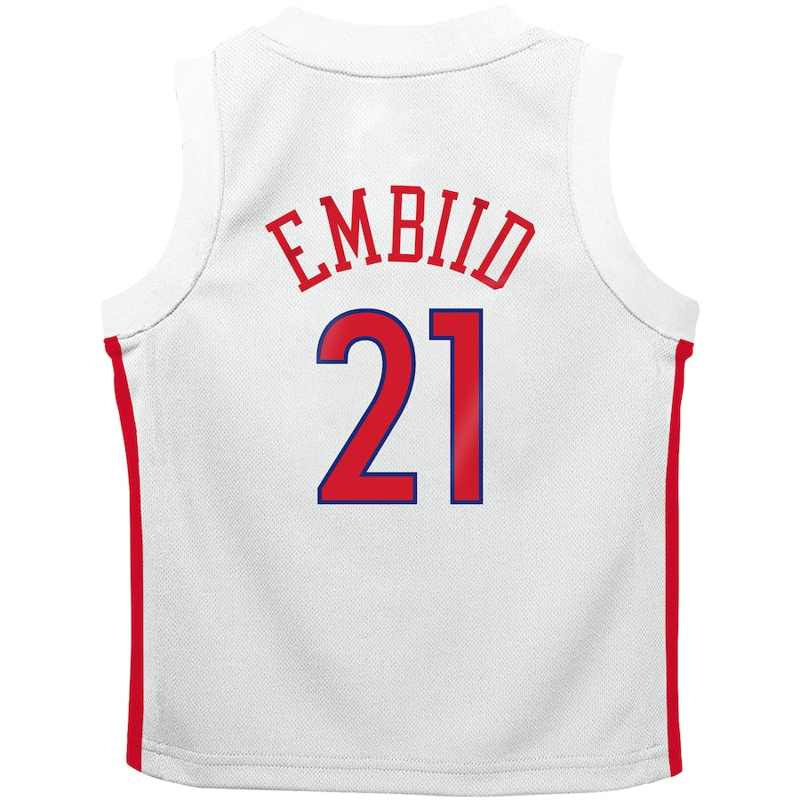 PH.76ers #21 Joel Embiid Preschool 2022-23 Replica Jersey City Edition White Stitched American Basketball Jersey basketball jersey product view 1