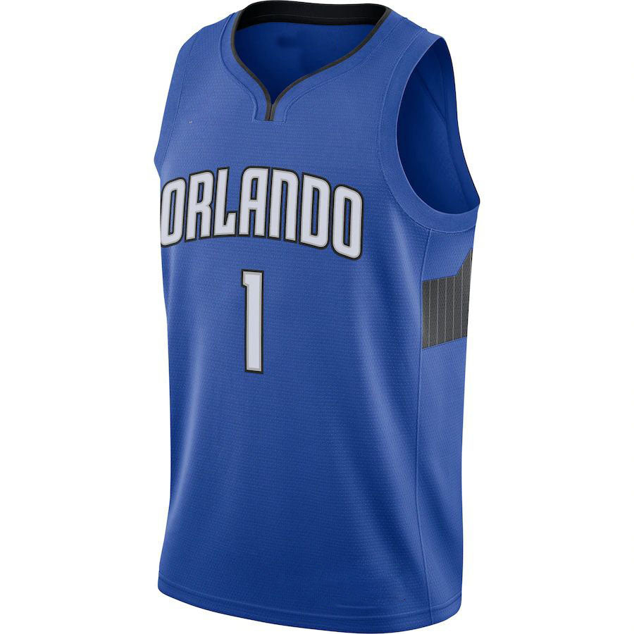 O.Magic #1 Jonathan Isaac Jordan Brand 2020-21 Swingman Jersey Statement Edition Blue Stitched American Basketball Jersey basketball jersey product view 1