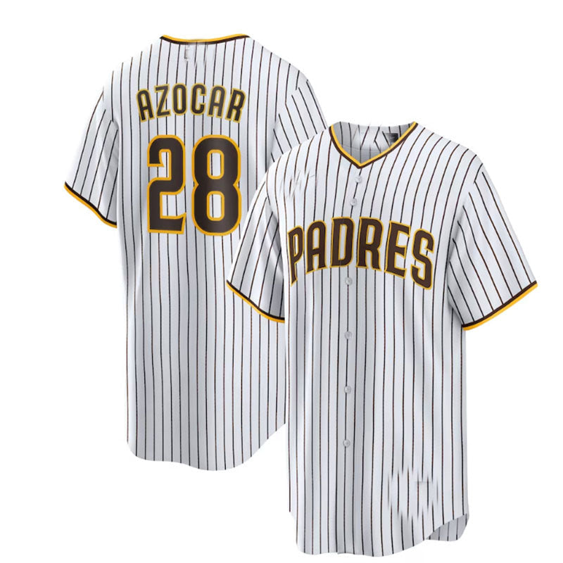 San Diego Padres #28 Jos¡§| Azocar Home Replica Player Jersey - White Baseball Jerseys baseball jersey product view 1