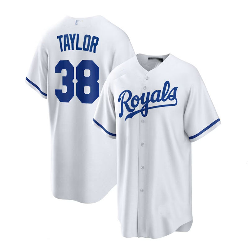 Kansas City Royals #38 Josh Taylor Home Replica Player Jersey - White Baseball Jerseys baseball jersey product view 1